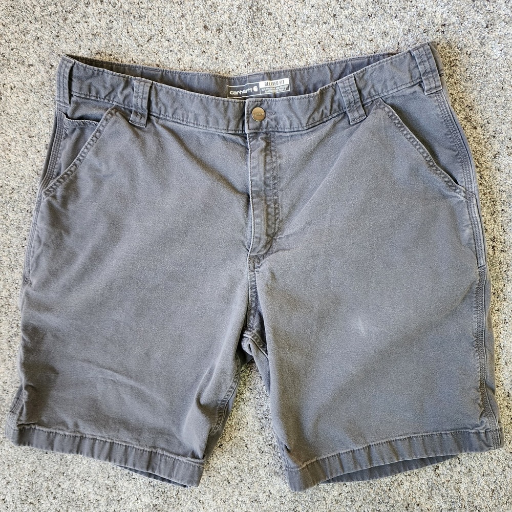 Carhartt Men's Canvas Shorts Rugged Flex Work Cotton Gray Size 40 102514 039